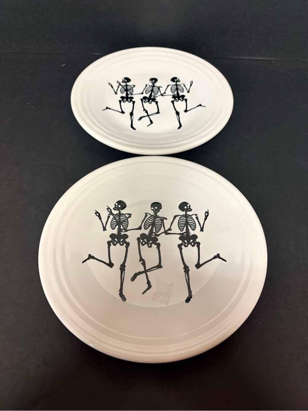First Fiesta White Skeleton Dance Decorative Wall Plate - Home Art